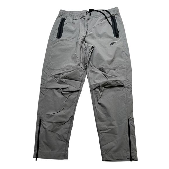 Nike Tech Woven Pants Gray Men’s Size XL Adjustable Drawstring Ankle Zip Pockets - Picture 9 of 10